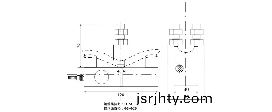 BCQ黑(hei)色旁壓式傳感器尺寸圖